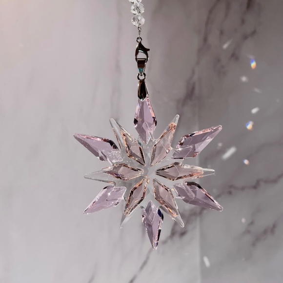 Crystal Snowflake Sun Catcher Christmas Tree Decor Czech Bohemia Crystal Gift - Picture 9 of 15